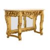 Gold Petticoat Cream Marble Top Console Table