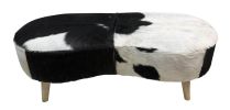 Peanut Bench Natural Hide Black White