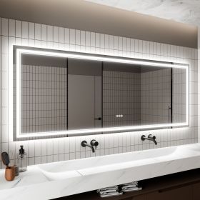 LED Bathroom Mirror, 32x84 inch Bathroom Vanity Mirrors with Lights, Mirrors for Wall with Smart Touch Button, Anti-Fog, Memory Function