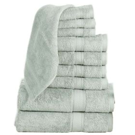 Best Value 10-Piece Cotton Bath Towel Set (2 Bath, 4 Hand, 4 Wash), Jade