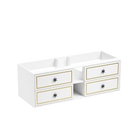 Wall Hung Doulble Sink Bath Vanity Cabinet Only in Bathroom Vanities without Tops